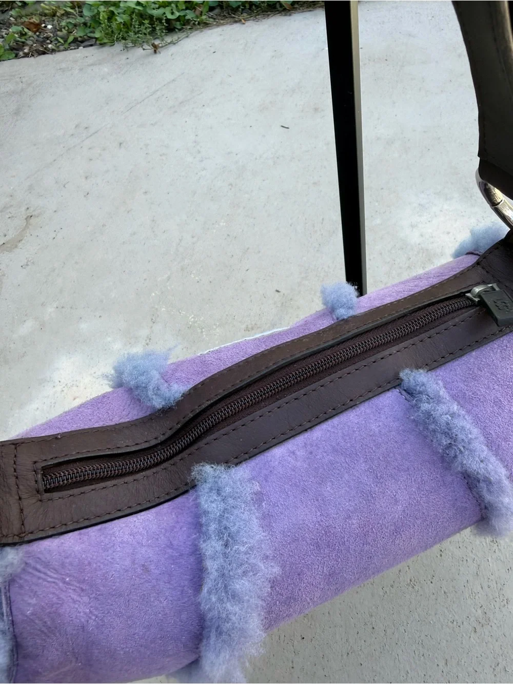 Vintage Y2K UGG Australia Lavender Shearling Suede Shoulder/Hobo Bag